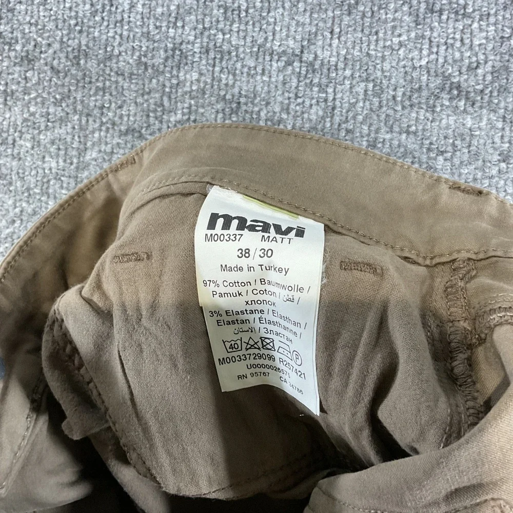 Mavi Matt Relaxed Straight Leg Jeans Mens 38x30 Brown Stretch Casual Pants